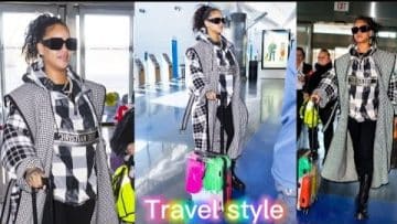 Rihanna arrives at JFK airport in New-York,Travel style,shes beautiful #rihanna #twintwin17 #style