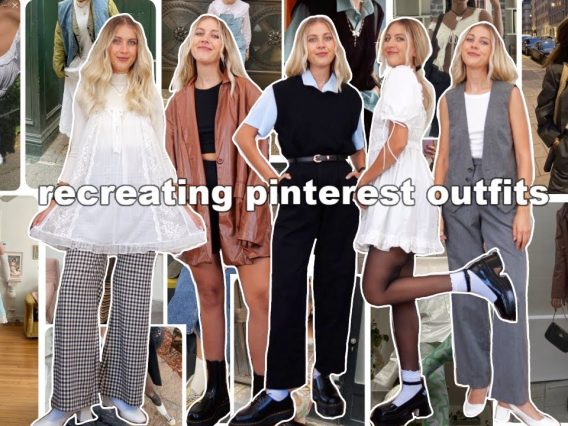 recreating trendy fall pinterest outfits with thrift clothes!