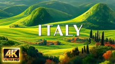 FLYING OVER ITALY 4K Video UHD – Soft Piano Music With Wonderful Natural Landscape For Relaxation